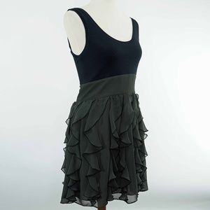 Express Black Green Chiffon Shift Dress Size 6